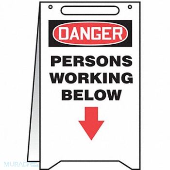 CONDOR Floor Sign White Plastic 20 in H, 487C79