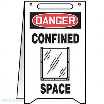 CONDOR Floor Sign White Plastic 20 in H, 487C80