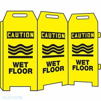 CONDOR Barricade Floor Sign Yellow Plastic, 487C82