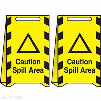 CONDOR Floor Sign Yellow Plastic 20 in H, 487C83