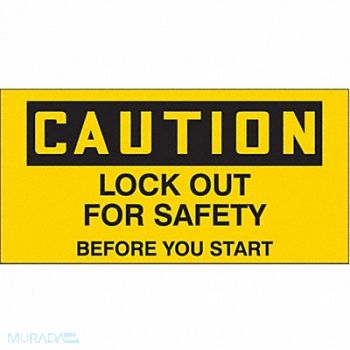 CONDOR Safety Sign 2.25in x 4.5in Vinyl PK2, 487D01