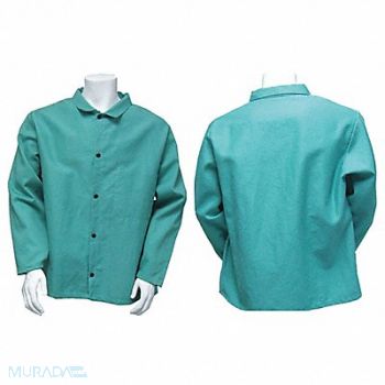 CHICAGO PROTECTIVE APPAREL Jacket Green XL Fits Chest 48, 487P53