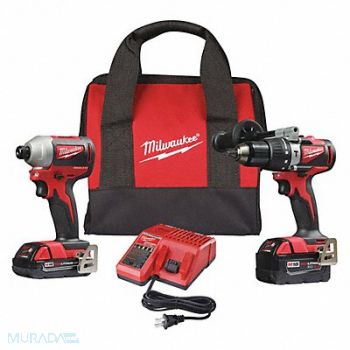 MILWAUKEE Cordless Combination Kit 2 Tools 18V DC, 488D95