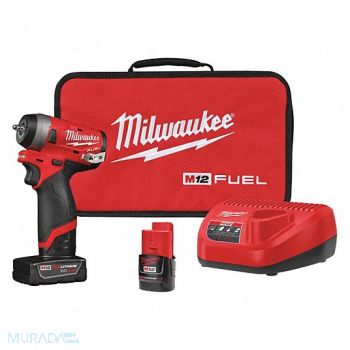 MILWAUKEE Impact Wrench: 1/4 in Square Drive Size, 100 ft-lb Fastening Torque, 100 ft-lb Breakaway Torque, 488D98