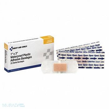 GRAINGER APPROVED Adhesive Bandages Beige Plastic PK20, 488G54