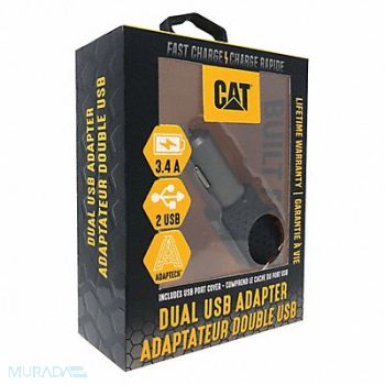 CAT USB Car Charger Charges Up To 2 Devices, 488H48