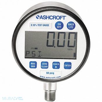 ASHCROFT K4552 Pressure Gauge 3 Dial Size Silver Case, 488Y60