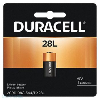DURACELL Battery Lithium Size 28L 6VDC, 489D84