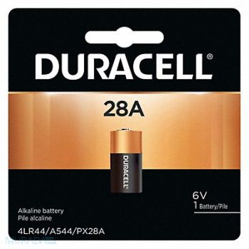 DURACELL Battery Alkaline Size 28A 6VDC, 489D86