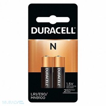 DURACELL Battery Alkaline Size N 1.5VDC PK2, 489D88