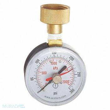 WINTERS Pressure Gauge 2-1/2 Nominal Dial Size, 489F23