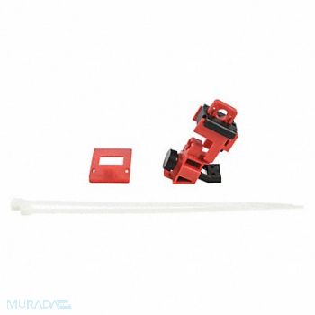 BRADY Single Pole Breaker Lockout Red 2-5/8 H, 489M22