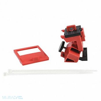 BRADY Single Pole Breaker Lockout Red 3-3/4 H, 489M33