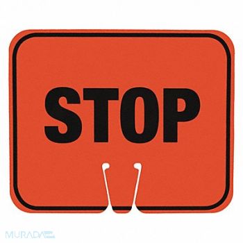 GRAINGER APPROVED Traffic Cone Sign 12-1/2 L ABS Plastic, 489N87