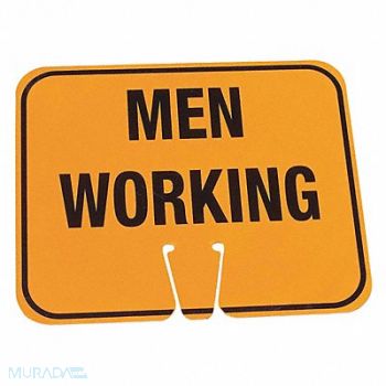 GRAINGER APPROVED Traffic Cone Sign 12-1/2 L ABS Plastic, 489N91