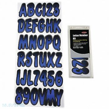 HARDLINE PRODUCTS Number and Letter Combo Kit Blue/Black, 48FV34