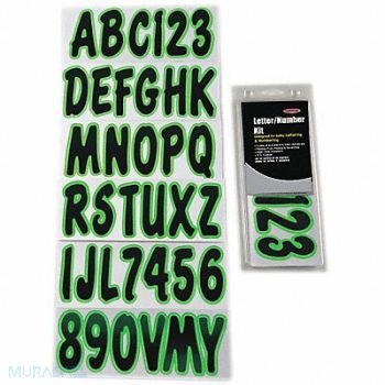 HARDLINE PRODUCTS Number and Letter Combo Kit Black/Green, 48FV35