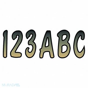 HARDLINE PRODUCTS Number and Letter Combo Kit Beige/Black, 48FV36