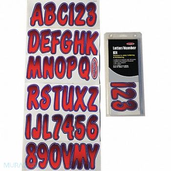 HARDLINE PRODUCTS Number and Letter Combo Kit Red/Purple, 48FV40