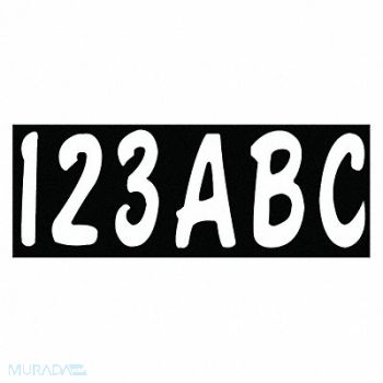 HARDLINE PRODUCTS Number and Letter Combo Kit White 3in. H, 48FV47