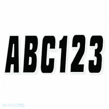 HARDLINE PRODUCTS Number and Letter Combo Kit Black 3in. H, 48FV49