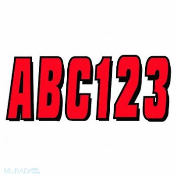 HARDLINE PRODUCTS Number and Letter Combo Kit Red 3 in H, 48FV53