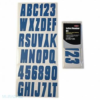 HARDLINE PRODUCTS Number and Letter Combo Kit Blue 3 H, 48FV57