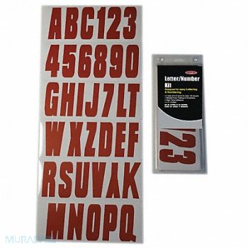 HARDLINE PRODUCTS Number and Letter Combo Kit Red 3 in H, 48FV59