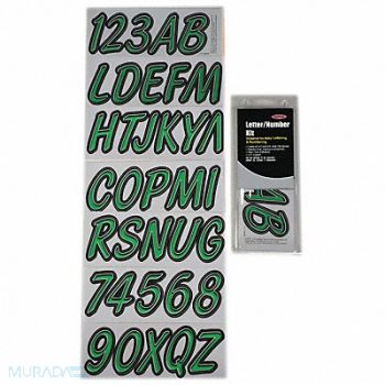 HARDLINE PRODUCTS Number and Letter Combo Kit Light Green, 48FV63
