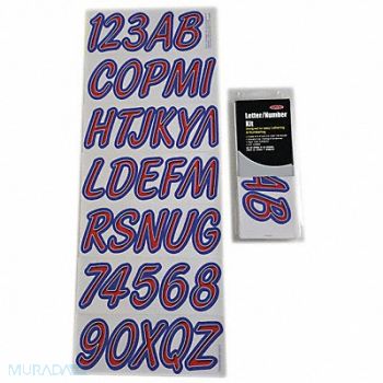 HARDLINE PRODUCTS Number and Letter Combo Kit Red/Purple, 48FV65