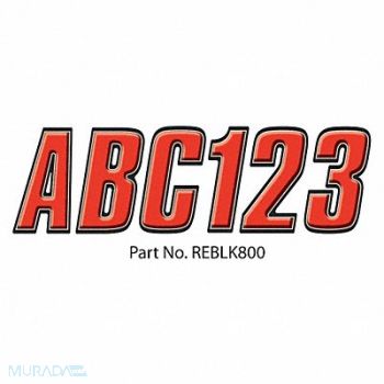 HARDLINE PRODUCTS Number and Letter Combo Kit Red 3 in H, 48FW11