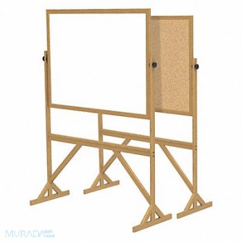 GHENT DryEraseBrd Revers. Cork/Melamine 55 W, 48GD94