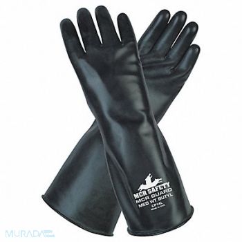 MCR SAFETY J4422 Chemical Gloves S 14 in L Blk PR, 48GH49