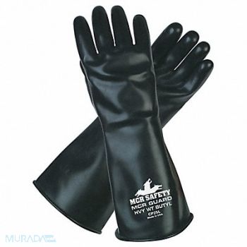 MCR SAFETY J4424 Chemical Gloves XL 14 in L Blk PR, 48GH60