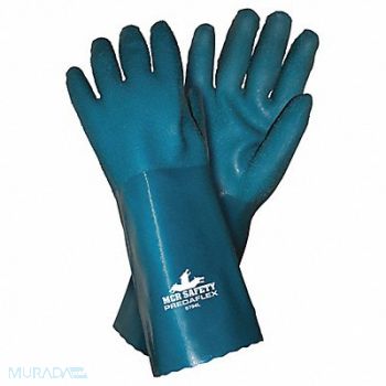MCR SAFETY Chemical Gloves L 14 in L Blue PR, 48GJ83