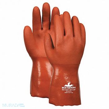 MCR SAFETY J4434 Chemical Gloves 3XL 12in. L Red PVC PK12, 48GK29