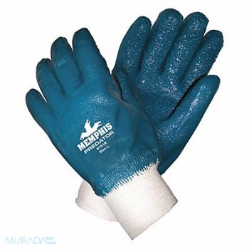 MCR SAFETY Chemical Gloves L Blue/White PK12, 48GK08