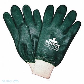 MCR SAFETY Chemical Gloves L 10-1/2in. L Sandy PK12, 48GM77