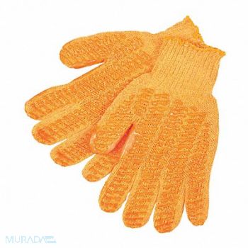MCR SAFETY Knit Gloves XL Orange PVC PK12, 48GH38