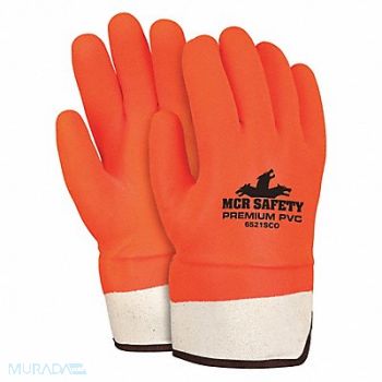 MCR SAFETY Chemical Gloves L 12in. L Sandy PVC PK12, 48GM50