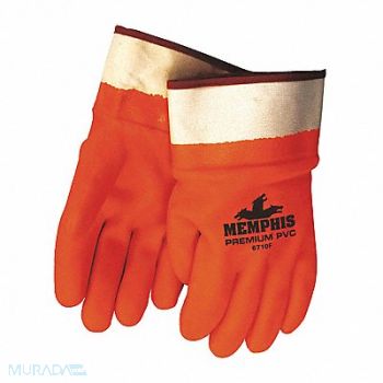 MCR SAFETY Chemical Gloves L 11-1/2 L Orng PK12, 48GM58