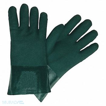 MCR SAFETY Chemical Gloves L 12in.L Hunter Green PR, 48GM81