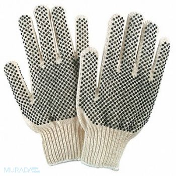 MCR SAFETY Knit Gloves 10-1/2 XL Natural/Black PR, 48GM64