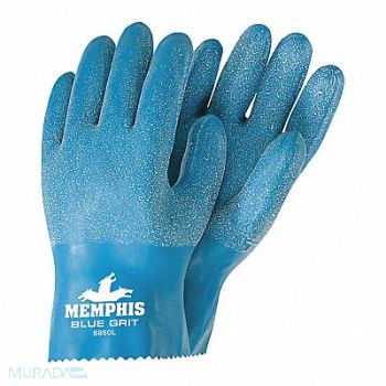 MCR SAFETY Chemical Gloves L 10 in L Aqua/Blue PR, 48GM97