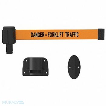 BANNER STAKES Retrctble Belt Barrier 15ft Belt Orng, 48GR28