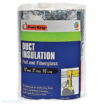 FROST KING Duct Insulation Fiberglass 15 ft L, 48H490