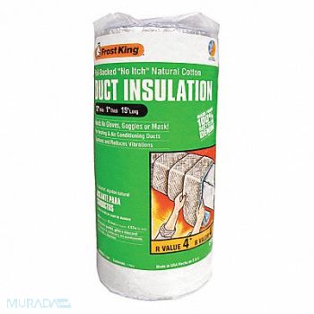 FROST KING Duct Insulation Cotton 15 ft L, 48H491