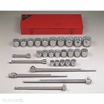 WRIGHT Skt Wrch St Chrm 12Pt 1 7/16-3 1/8in, 48J315