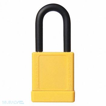 GRAINGER APPROVED J5176 Lockout Padlock KD Yellow 3 H, 48JT77