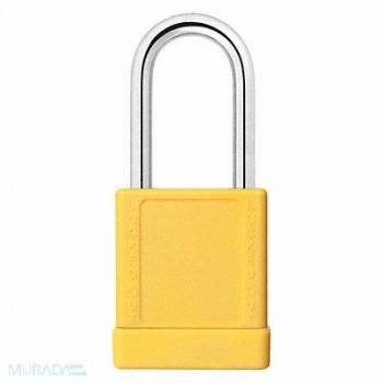 GRAINGER APPROVED J5182 Lockout Padlock KA Yellow 2 H PK3, 48JT04